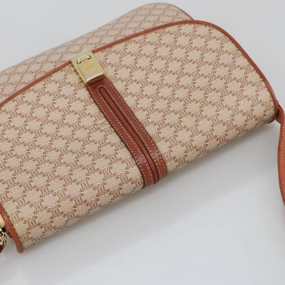 CELINE Macadam Canvas Shoulder Bag Beige Gold - Picture 6 of 13